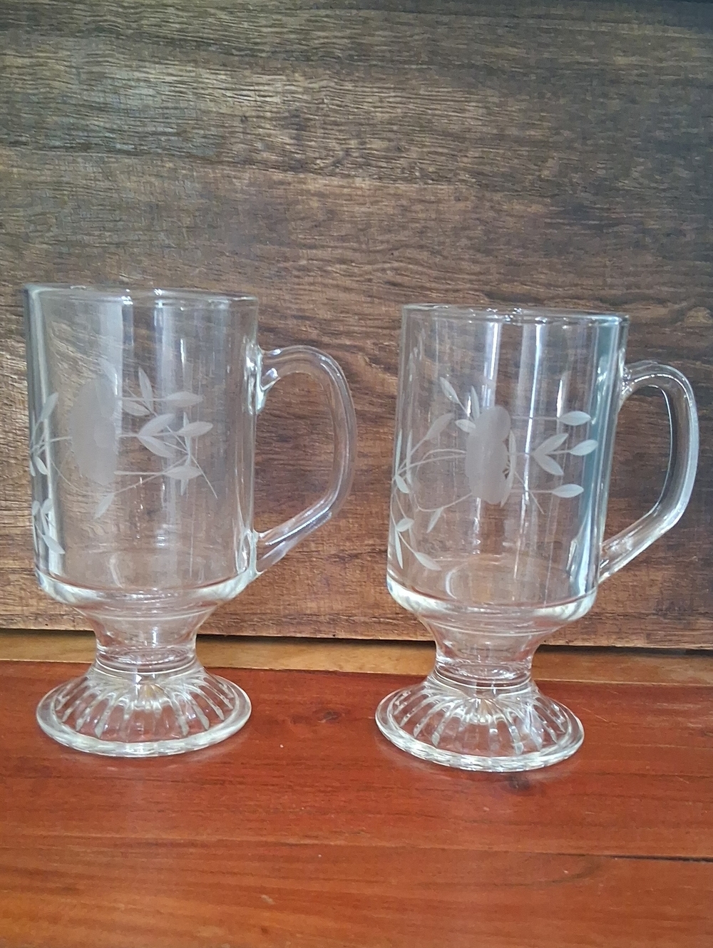 Princess House Heritage Footed Irish Coffe Mugs 2 Pair